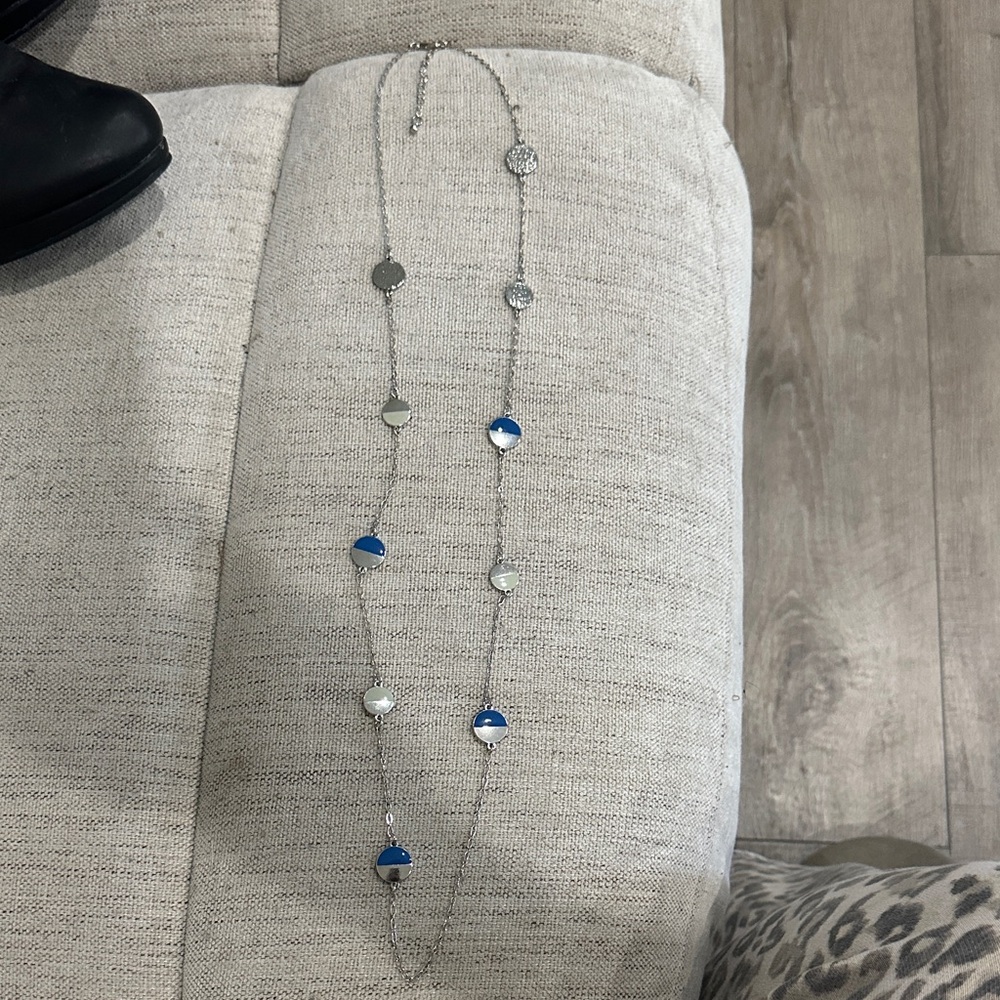 Elegant Silver and Blue Necklace